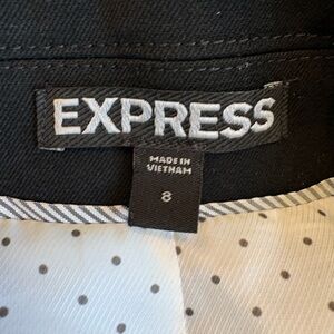 Express Black Blazer with Cream Polka Dot Lining